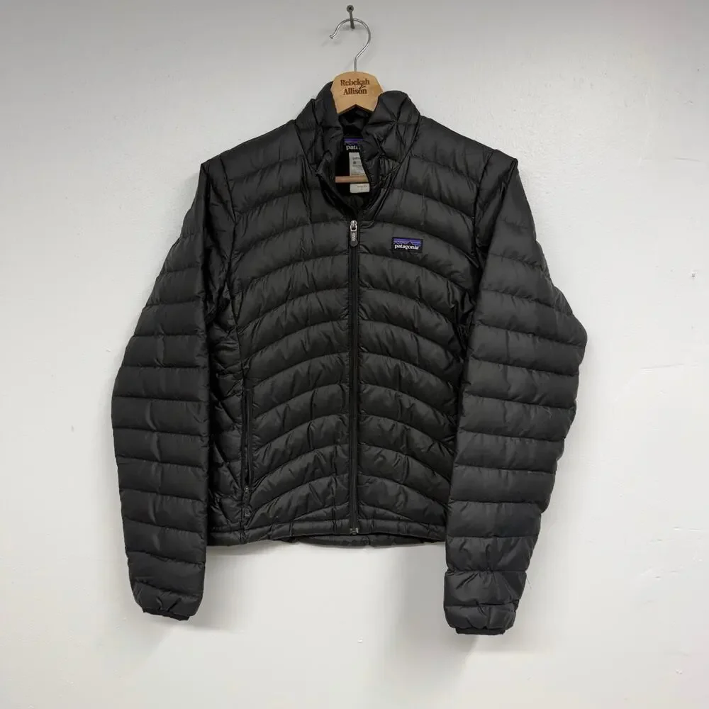 Patagonia Women's Down Sweater Puffer Jacket Black Coat SZ SMALL Winter EUC - Picture 2 of 9